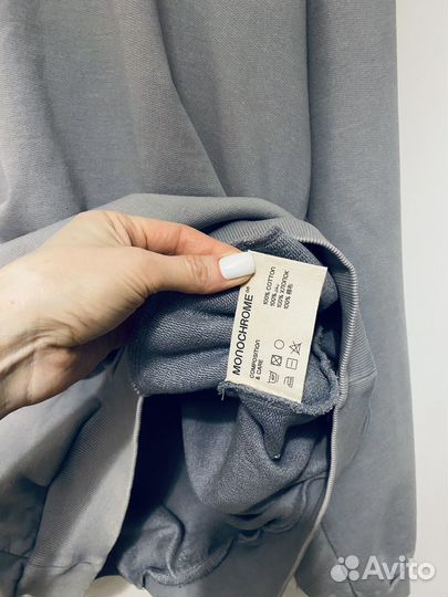 Худи оверсайз Monochrome hoodie mandala acid grey