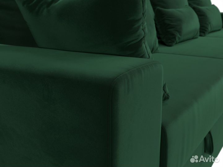 Диван прямой Майами Long, велюр, зеленый. Москва