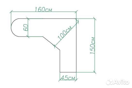 Угловой компьютерный письменный стол
