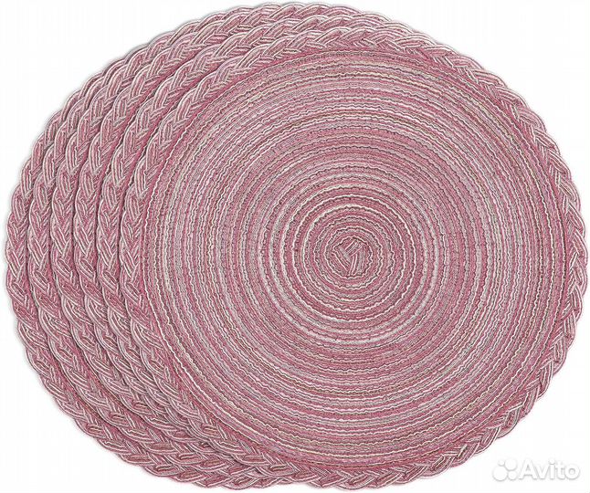 Салфетки круглые для стола, 4 шт плетеные