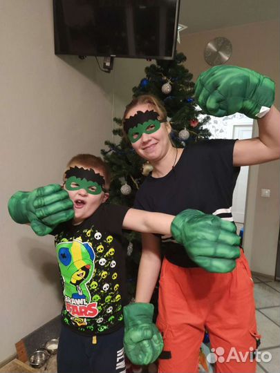 Новые кулаки Халка мягкие /перчатки Халка