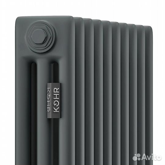 Стальной трубчатый радиатор Kohr Heim 3057/12 секций с боковым подключением 3/4 черный