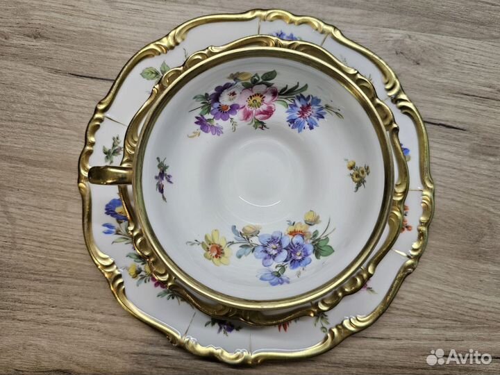 Чайное трио Edelstein Фарфор Германия Винтаж Антик