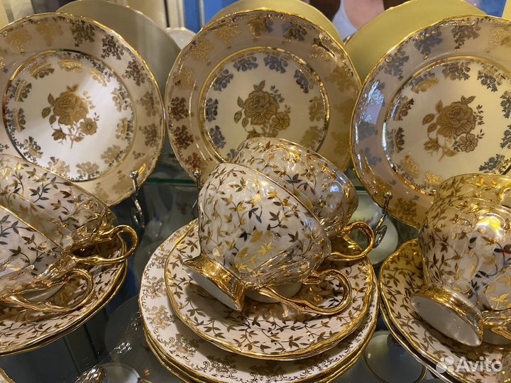 Тарелки Epiag Чехия Золотая роза медовая 17 см