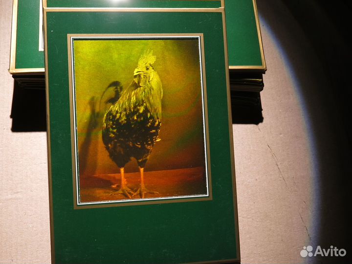 Петух в движении лазерная голограмма картина
