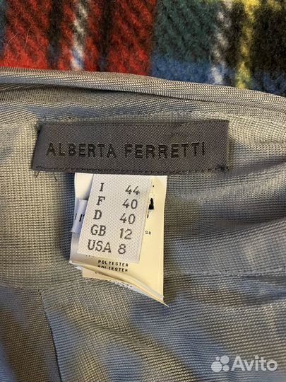 Платье летнее миди Alberta Ferretti, серое, шёлк