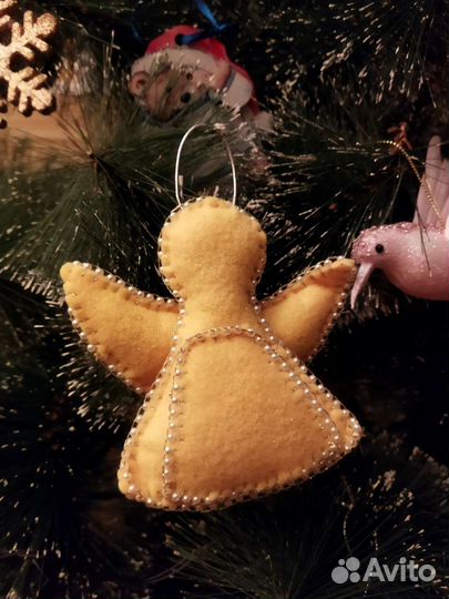 Ангелочки мягкие фигурки из фетра, макраме