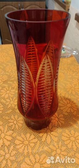 Вазы из цветного стекла СССР