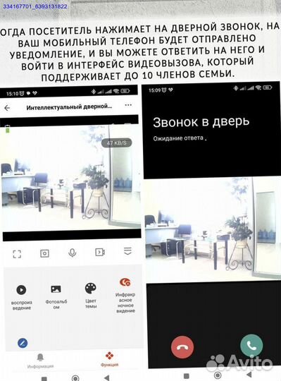 Звонок Беспроводной Дверной С Камерой (Арт.86384)