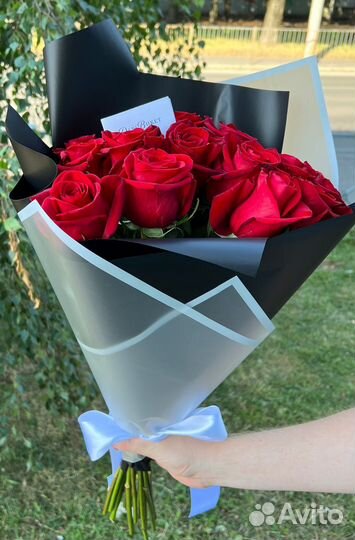 15 эквадорских роз премиум 60см