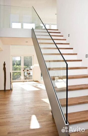 Ограждения для лесниц из стекла