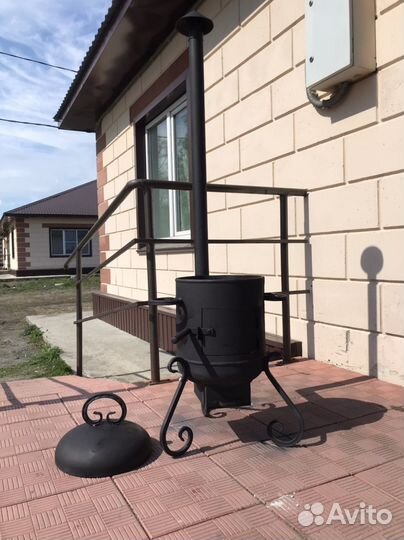 Печь для казана с трубой