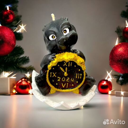 Новогодняя Свеча Дракон с эффектом лавы