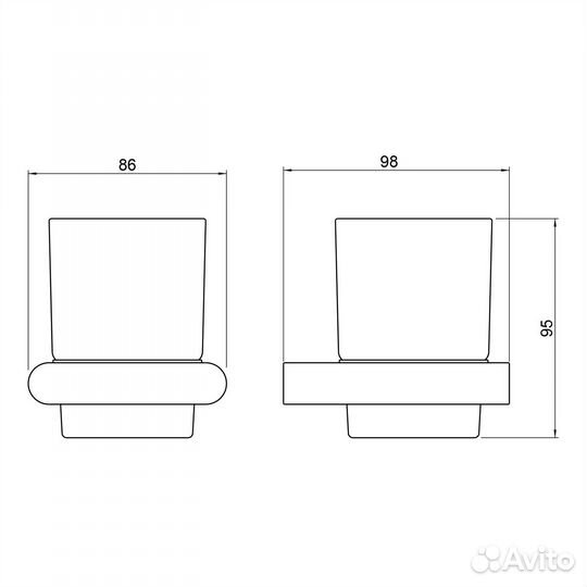 Стакан для зубных щеток Luiro 18432/03 Черный