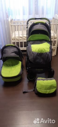 Коляска 2 в 1 Adamex Enduro графит/зелёный