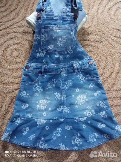 Джинсы, сарафан для девочек 116 122 пакетом