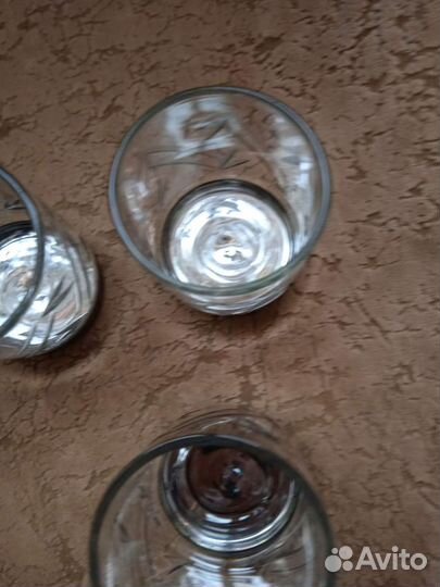 Стопки хрусталь с мельхиор, дном СССР