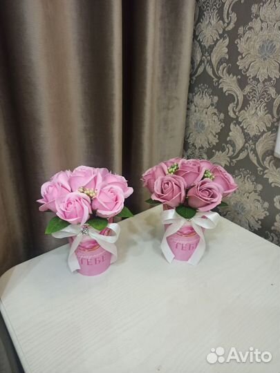 Букет-комплимент из мыльных роз