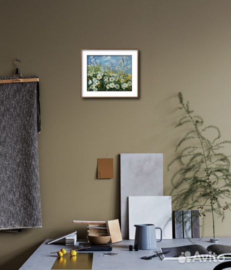 Картина маслом ромашки