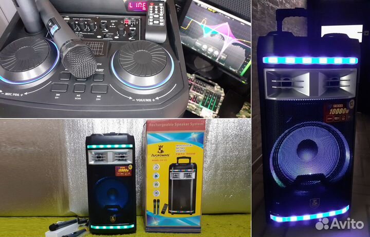 Мега звук Портативная 1000ват колонка Crowns 85см