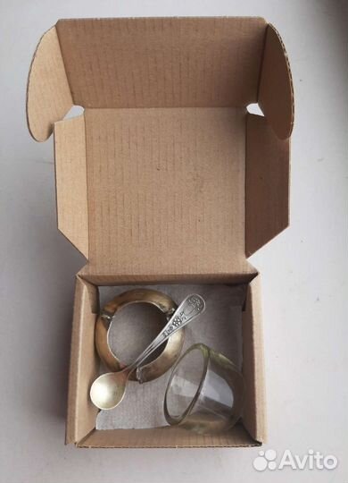 Винтажная солонка, СССР, Мельхиор, эмаль