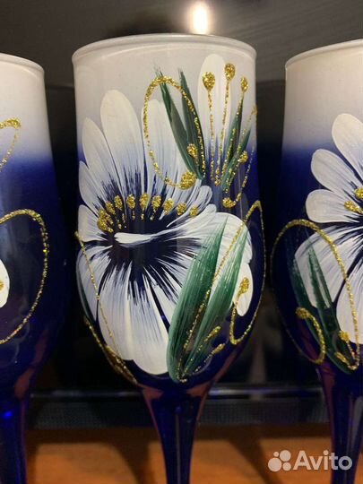 Фужеры 6 шт ручная роспись