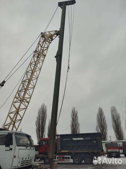 Сваебоная установка, кран мкг-25бр, копер