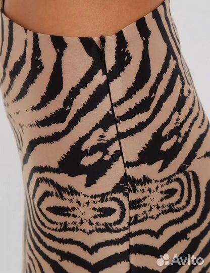 Атласная юбка миди 48