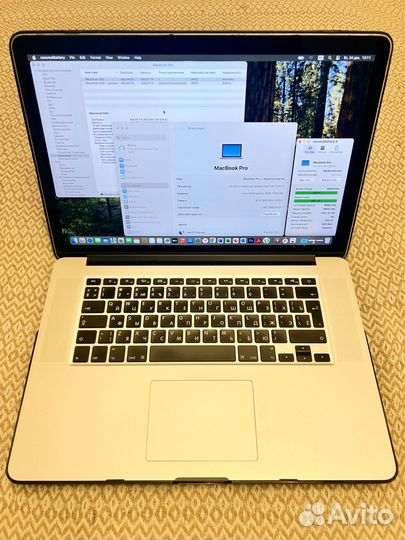 Macbook pro 15 Retina: i7+SSD500Gb+8RAM+MacOS 2024