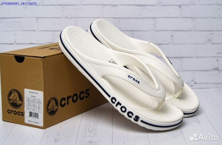 Сланцы crocs белые мужские размер 41-45 (Арт.39223