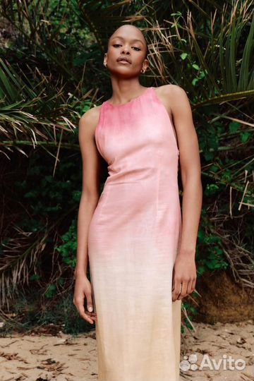 Платье миди Zara TIE DYE из смесового льна