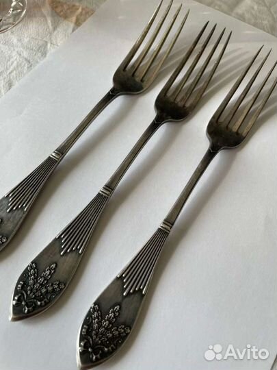 Серебряные вилки 84 пробы 1899-1908гг. 3шт