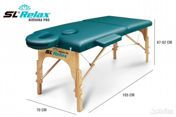 Массажный стол складной кушетка Nirvana PRO бирюз