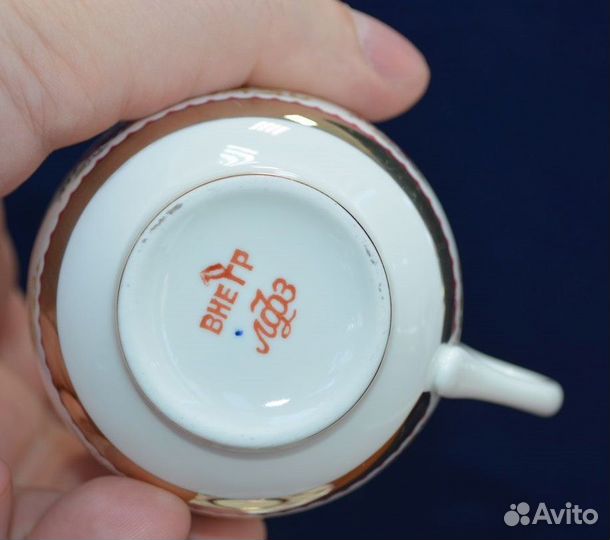 Фарфоровая кофейная пара - цветочный орнамент. лфз