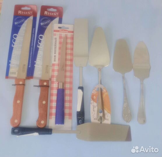 Нож и лопатка для торта металл новые