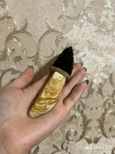 Нож атам из обсидиана и оникса