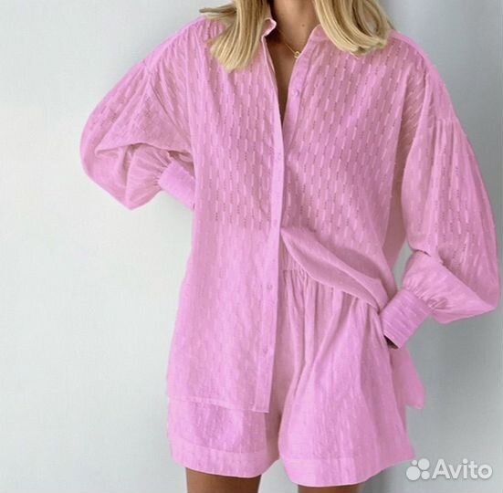 Костюм женский летний рубашка и шорты (брак)