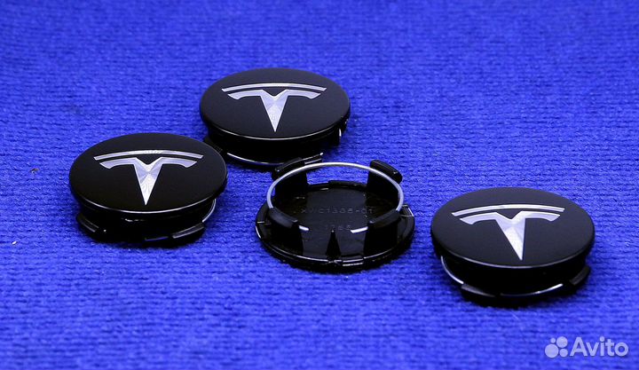 Комплект колпачков литого диска Tesla 57 мм черный