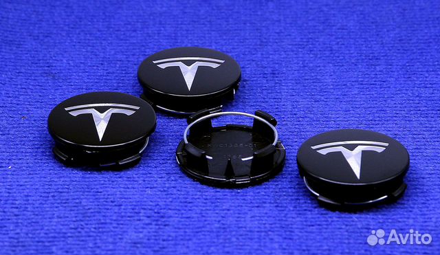 Комплект колпачков литого диска Tesla 57 мм черный