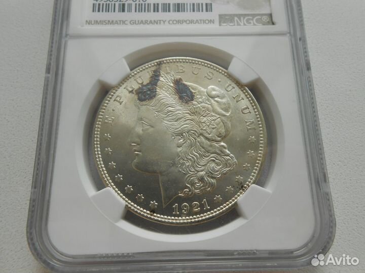 1 доллар Моргана 1921 год США MS64 Слаб NGC