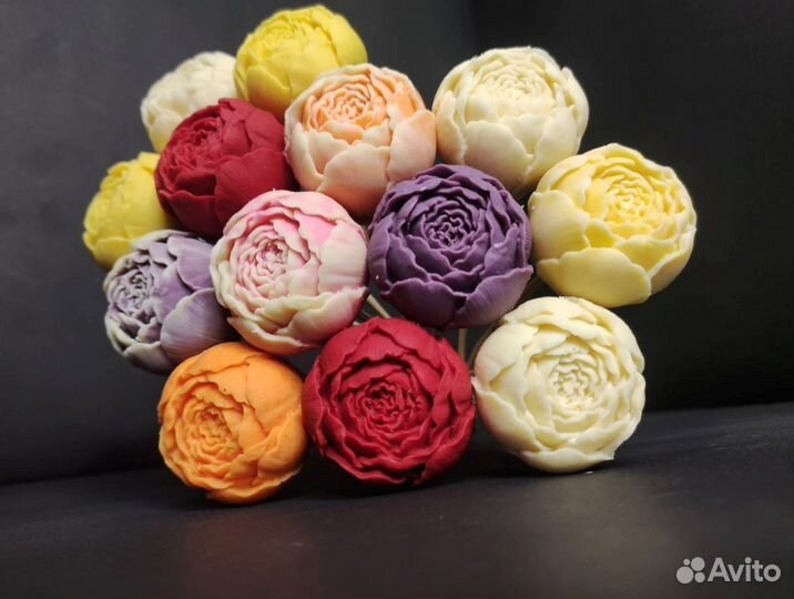 Пионы из Бельгийского Шоколада - 13 шт в Букете