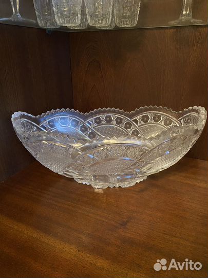 Ваза для фруктов СССР салатница хрусталь