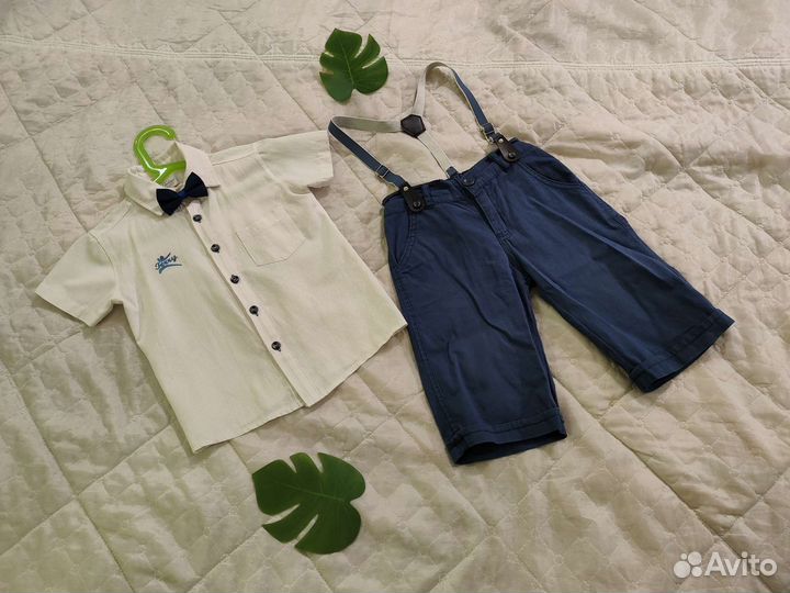 Костюм праздничный: рубашка, бриджи, бабочка