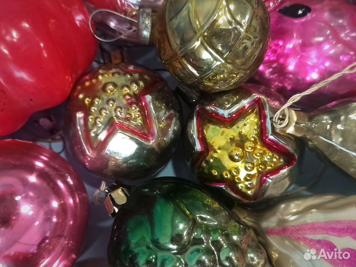 Новогодние елочные игрушки СССР винтаж раритет62шт