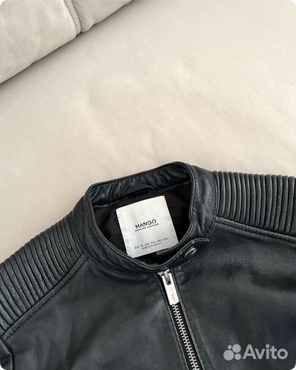 Кожаная куртка mango женская xs размер