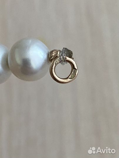 Браслет из натурального жемчуга с золотом