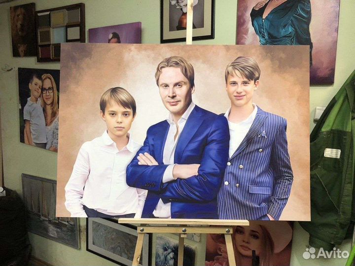 Портрет по фото на холсте на заказ