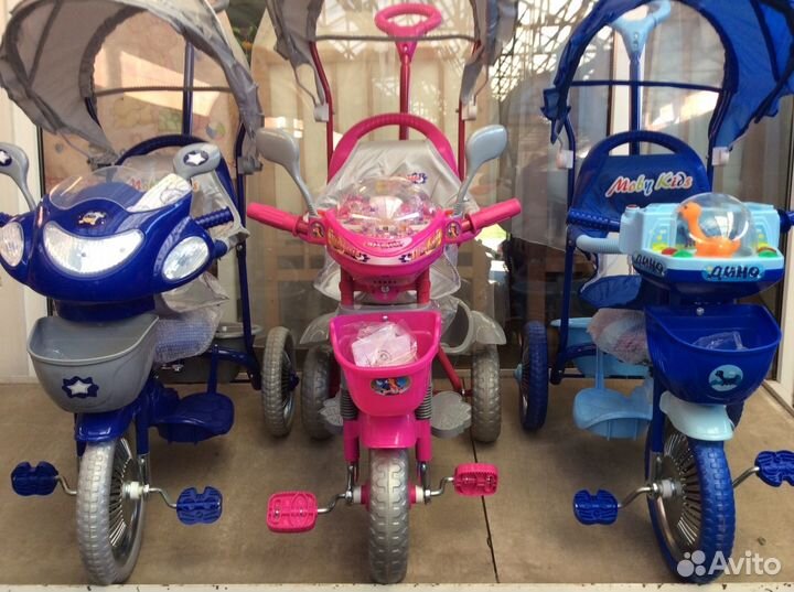 Детский велосипед с родительской ручкой (новый)