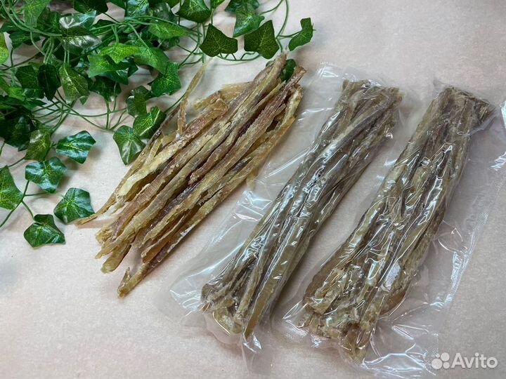 Соломка и спинка минтая солено-сушеная