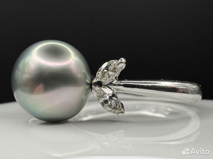 Золотое кольцо 750 Жемчуг Бриллианты Yamagiwa